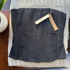 SKIMS FLEECE CORSET in Onyx NEW